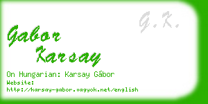 gabor karsay business card