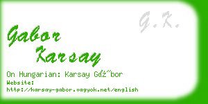 gabor karsay business card